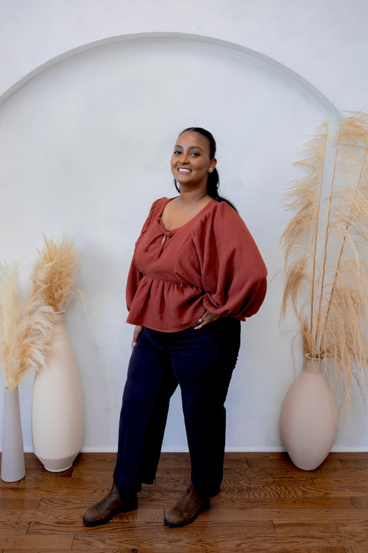 Erika Blouse - Chestnut