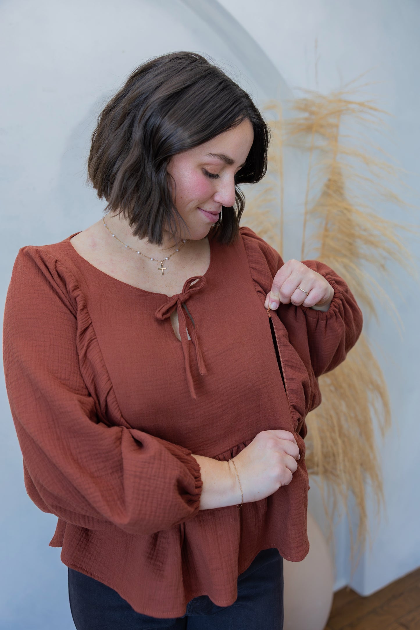Erika Blouse - Chestnut