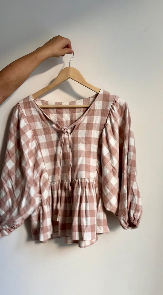 Erika Blouse - Pink Gingham