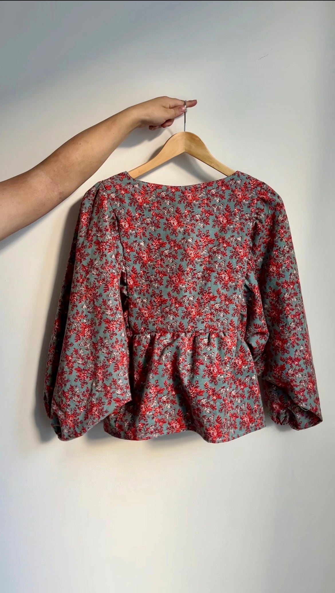 Erika Blouse - upcycled Floral corduroy
