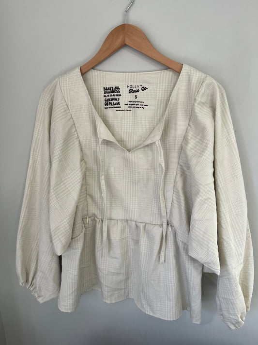 Erika Blouse - upcycled houndstooth