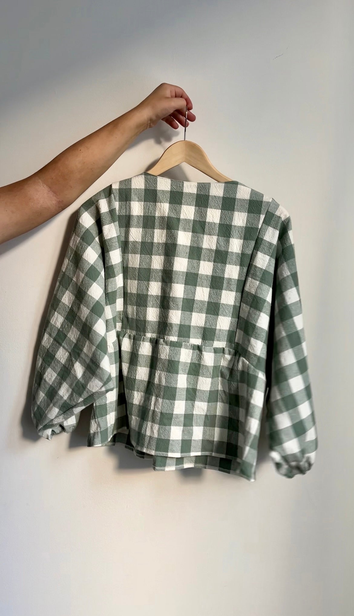 Erika Blouse - Green Gingham