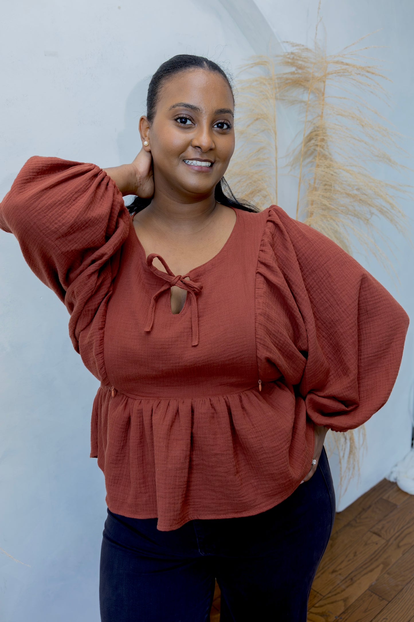 Erika Blouse - Chestnut