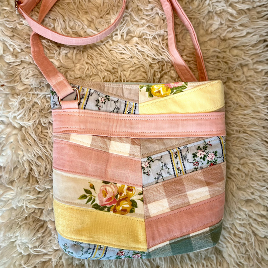 Patchwork Diaper Bag Blush & Ginham