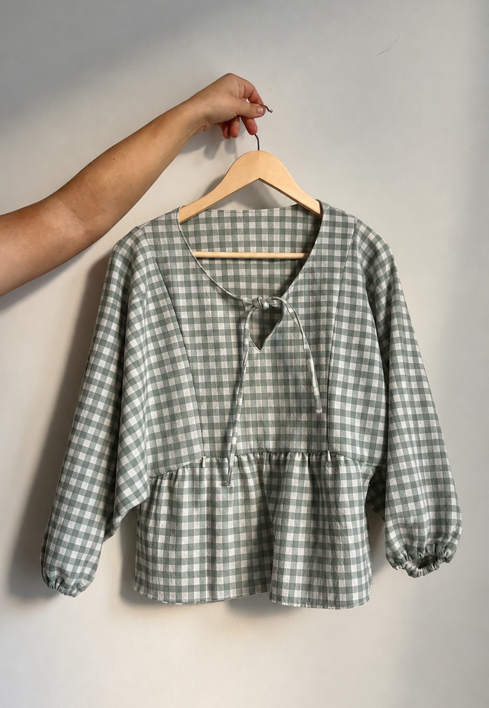 Erika Blouse - Green Gingham