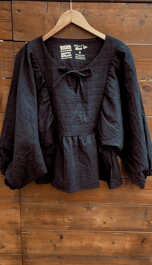 Erika Blouse - black organic cotton