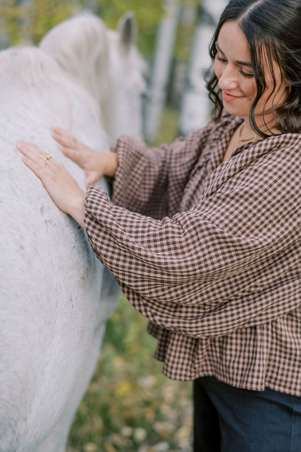 Erika Blouse - Espresso Gingham