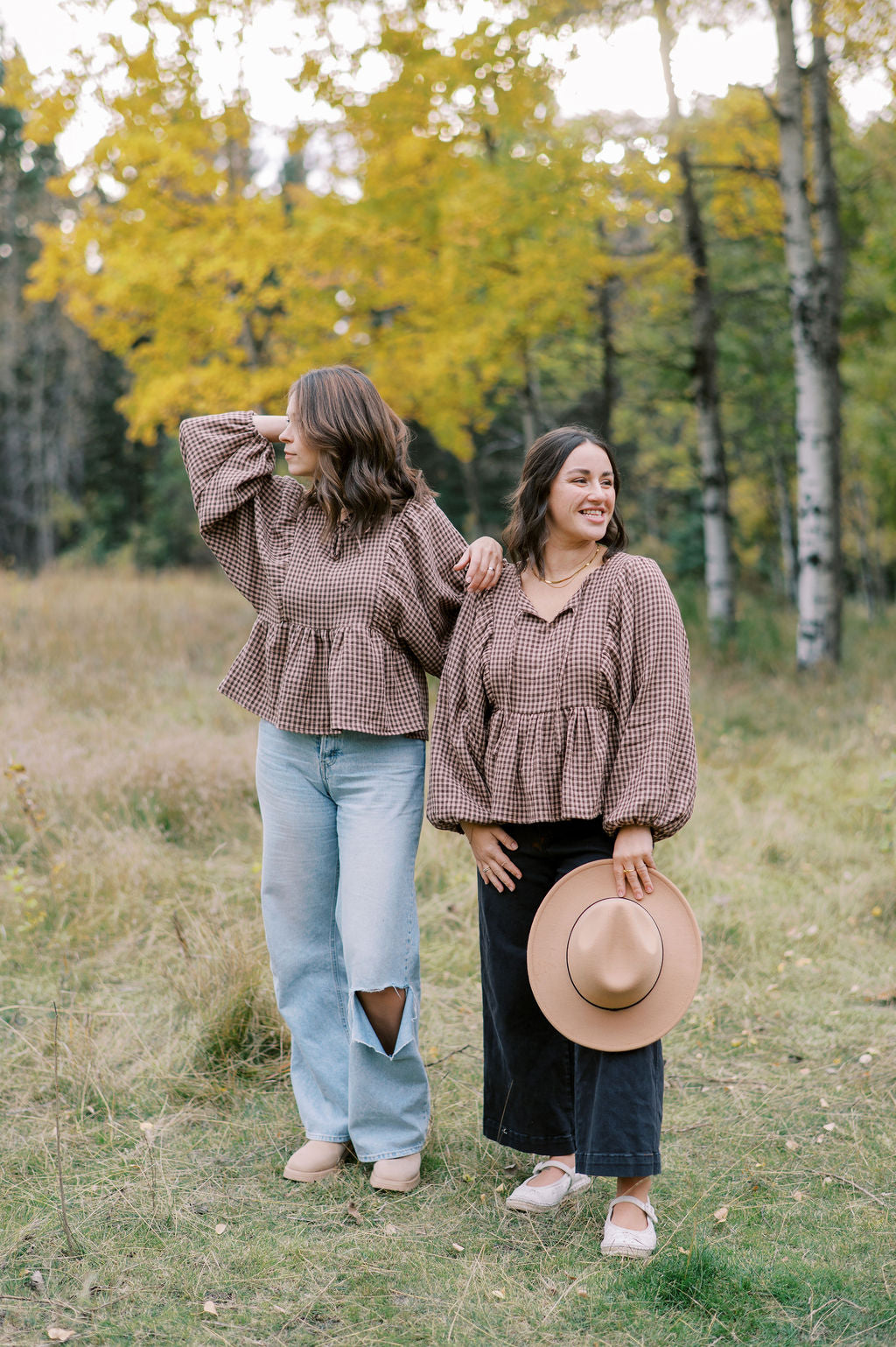 Erika Blouse - Espresso Gingham