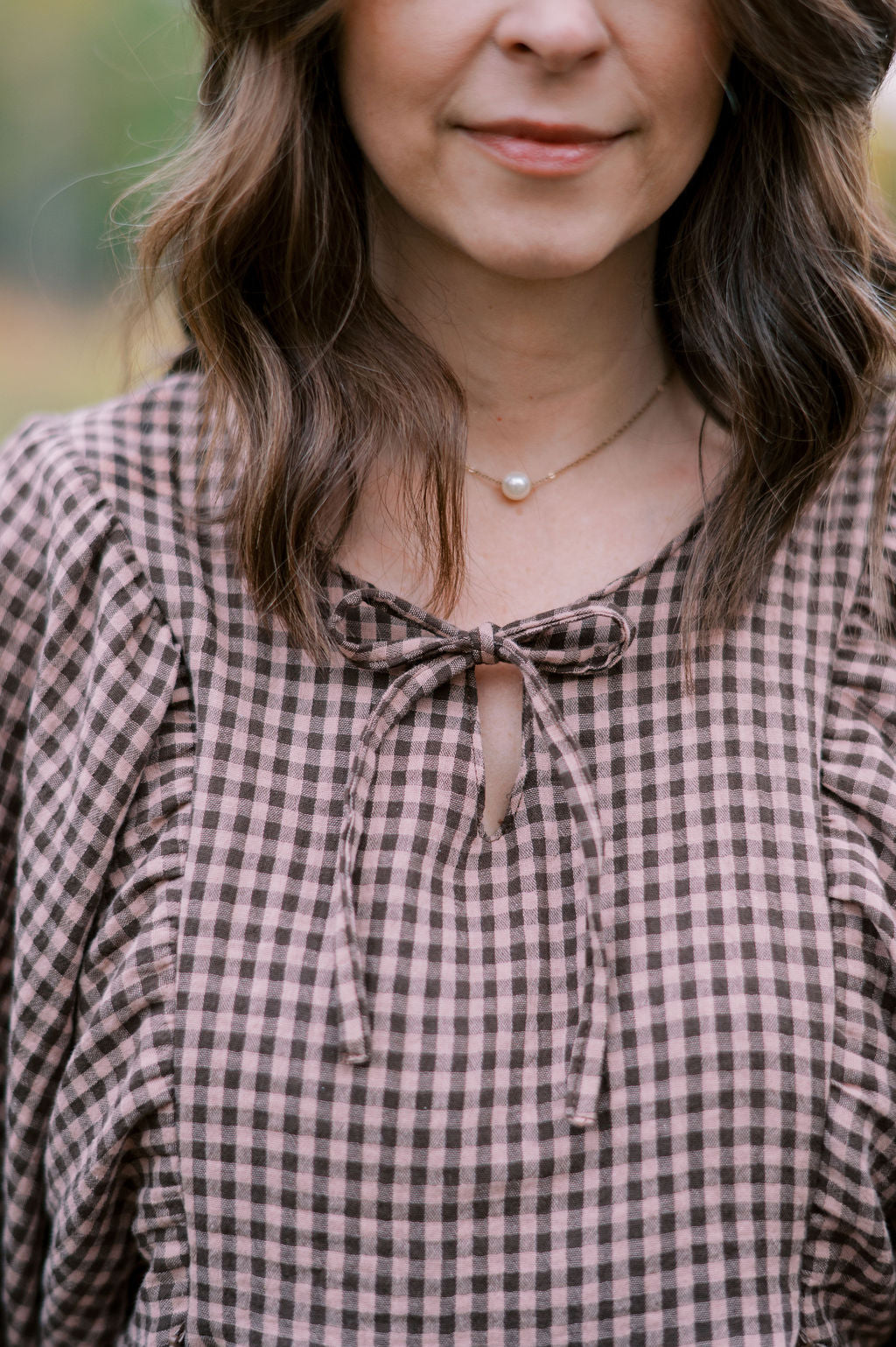 Erika Blouse - Espresso Gingham